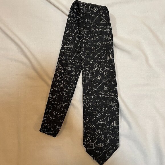 Wild Ties Math Themed Microfiber Tie Black with Mathematics Print New in Package - Picture 1 of 2